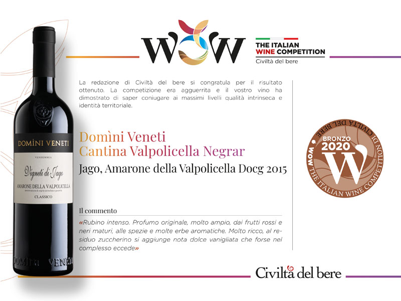 Le medaglie di WOW - The Italian Wine Competition 2020 per i vini Domini Veneti - 3